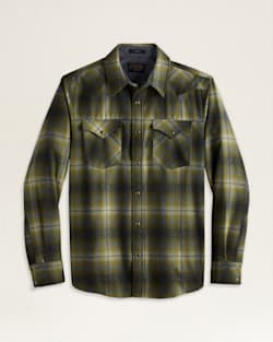 MEN'S PLAID SNAP-FRONT WESTERN CANYON SHIRT IN GREEN/GREY MIX OMBRE image number 1