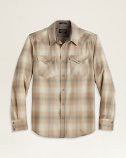 MEN'S PLAID SNAP-FRONT WESTERN CANYON SHIRT IN TAN MIX OMBRE image number 1