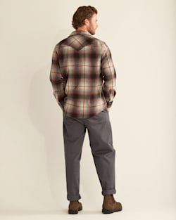 ALTERNATE VIEW OF MEN'S PLAID SNAP-FRONT WESTERN CANYON SHIRT IN COPPER/GREY OMBRE image number 3