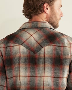 ALTERNATE VIEW OF MEN'S PLAID SNAP-FRONT WESTERN CANYON SHIRT IN COPPER/GREY OMBRE image number 5