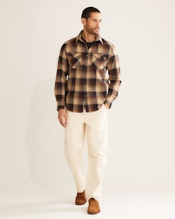 ALTERNATE VIEW OF MEN'S PLAID SNAP-FRONT WESTERN CANYON SHIRT IN BROWN/NAVY OMBRE image number 5