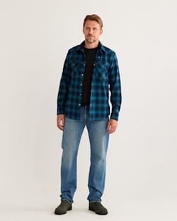 MEN'S PLAID SNAP-FRONT WESTERN CANYON SHIRT IN BLUE OMBRE image number 1