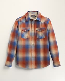MEN'S PLAID SNAP-FRONT WESTERN CANYON SHIRT IN BRICK/BLUE OMBRE image number 1