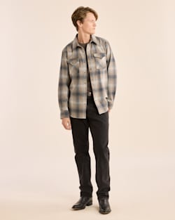 ALTERNATE VIEW OF MEN'S PLAID SNAP-FRONT WESTERN CANYON SHIRT IN GREY/TAN MIX PLAID image number 5