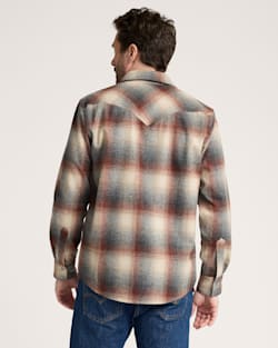 ALTERNATE VIEW OF MEN'S PLAID SNAP-FRONT WESTERN CANYON SHIRT IN RED/GREY MIX OMBRE image number 2