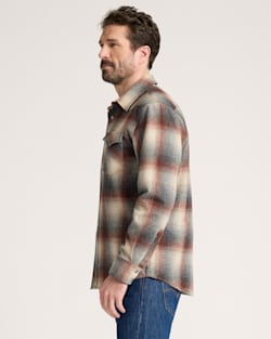 ALTERNATE VIEW OF MEN'S PLAID SNAP-FRONT WESTERN CANYON SHIRT IN RED/GREY MIX OMBRE image number 3