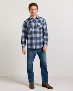 ALTERNATE VIEW OF MEN'S PLAID SNAP-FRONT WESTERN CANYON SHIRT IN BLUE/TAN PLAID image number 6