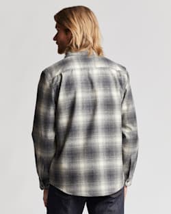 ALTERNATE VIEW OF MEN'S PLAID LODGE SHIRT IN SLATE/WHITE PLAID image number 3