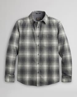 ALTERNATE VIEW OF MEN'S PLAID LODGE SHIRT IN SLATE/WHITE PLAID image number 6
