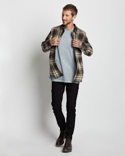 MEN'S PLAID LODGE SHIRT IN BROWN/AQUA BLOCK PLAID image number 1