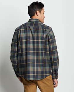ALTERNATE VIEW OF MEN'S PLAID LODGE SHIRT IN AQUA/SLATE OMBRE image number 2