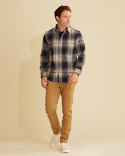 MEN'S PLAID LODGE SHIRT IN GREY/BROWN MIX OMBRE image number 1