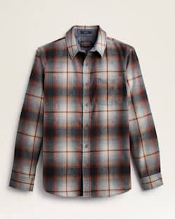 MEN'S PLAID LODGE SHIRT IN COPPER/GREY OMBRE image number 1