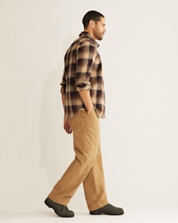 ALTERNATE VIEW OF MEN'S PLAID LODGE SHIRT IN BROWN/NAVY OMBRE image number 2