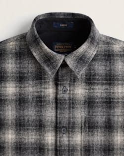 ALTERNATE VIEW OF MEN'S PLAID LODGE SHIRT IN GREY OMBRE CHECK image number 2