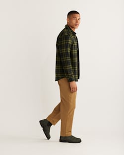 ALTERNATE VIEW OF MEN'S PLAID LODGE SHIRT IN GREEN/BLACK image number 2