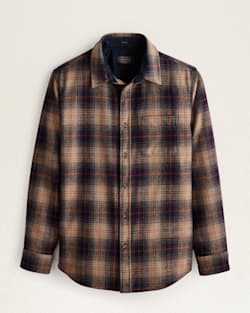 MEN'S PLAID LODGE SHIRT IN BROWN/NAVY/RED PLAID image number 1