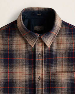 ALTERNATE VIEW OF MEN'S PLAID LODGE SHIRT IN BROWN/NAVY/RED PLAID image number 2