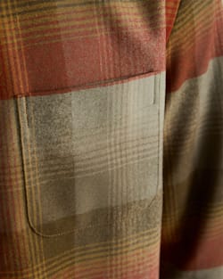 ALTERNATE VIEW OF MEN'S PLAID LODGE SHIRT IN TAN/RED PLAID image number 5
