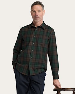 MEN'S PLAID LODGE SHIRT IN BROWN WATCH TARTAN image number 1