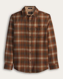 MEN'S PLAID LODGE SHIRT IN RUST/BROWN OMBRE image number 1