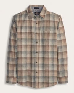 MEN'S PLAID LODGE SHIRT IN TAN/GREY OMBRE image number 1