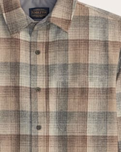 ALTERNATE VIEW OF MEN'S PLAID LODGE SHIRT IN TAN/GREY OMBRE image number 2