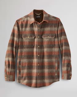 MEN'S STRIPE LAMBSWOOL TWILL SNAP-FRONT SHIRT