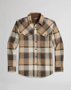 MEN'S WESTON SHIRT IN IVORY/BROWN MIX BLOCK PLAID image number 1