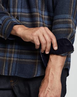 ALTERNATE VIEW OF MEN'S WESTON SHIRT IN NAVY MIX/BROWN MIX PLAID image number 4