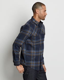 ALTERNATE VIEW OF MEN'S WESTON SHIRT IN NAVY MIX/BROWN MIX PLAID image number 5
