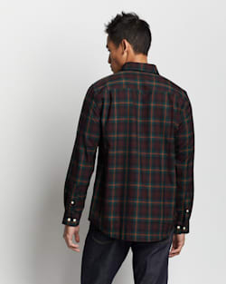 ALTERNATE VIEW OF AIRLOOM MERINO SIR PENDLETON SHIRT IN BURGUNDY/OLIVE OMBRE image number 3