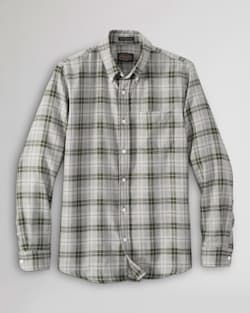 AIRLOOM MERINO SIR PENDLETON SHIRT IN SILVER MIX/GREEN PLAID image number 1