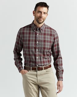 ALTERNATE VIEW OF AIRLOOM MERINO SIR PENDLETON SHIRT IN RED/GREY ANDERSON TARTAN image number 6
