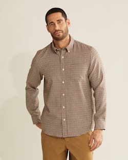 SIR PENDLETON MERINO SHIRT IN COPPER/BLUE GUN CLUB CHECK image number 1