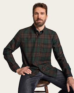 MEN'S SIR PENDLETON MERINO SHIRT IN BROWN WATCH TARTAN image number 1