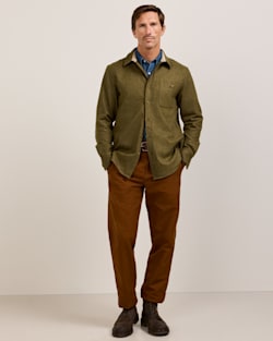 ALTERNATE VIEW OF MEN'S ELBOW-PATCH TRAIL SHIRT IN GREEN MIX image number 3