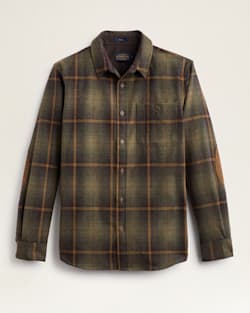 MEN'S PLAID ELBOW-PATCH TRAIL SHIRT IN GREEN/BROWN OMBRE image number 1
