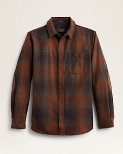 MEN'S PLAID ELBOW-PATCH TRAIL SHIRT IN BROWN/GREEN MIX OMBRE image number 1