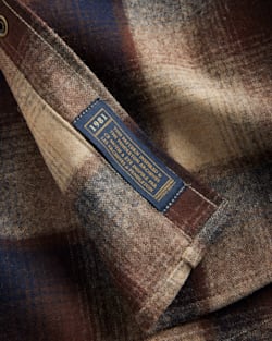 ALTERNATE VIEW OF MEN'S PLAID ELBOW-PATCH TRAIL SHIRT IN BROWN/NAVY OMBRE image number 6