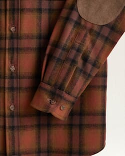 ALTERNATE VIEW OF MEN'S PLAID ELBOW-PATCH TRAIL SHIRT IN BROWN/BRICK OMBRE image number 3