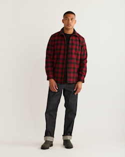 MEN'S PLAID ELBOW-PATCH TRAIL SHIRT IN RED OMBRE image number 1