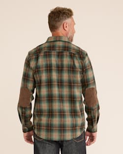 ALTERNATE VIEW OF MEN'S PLAID ELBOW-PATCH TRAIL SHIRT IN BROWN/GREEN PLAID image number 3