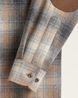 ALTERNATE VIEW OF MEN'S PLAID ELBOW-PATCH TRAIL SHIRT IN GREY/TAN MIX PLAID image number 3