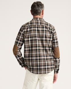 ALTERNATE VIEW OF MEN'S PLAID ELBOW-PATCH TRAIL SHIRT IN BROWN/YELLOW PLAID image number 2