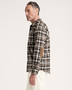 ALTERNATE VIEW OF MEN'S PLAID ELBOW-PATCH TRAIL SHIRT IN BROWN/YELLOW PLAID image number 3