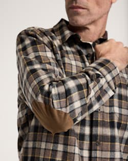 ALTERNATE VIEW OF MEN'S PLAID ELBOW-PATCH TRAIL SHIRT IN BROWN/YELLOW PLAID image number 4