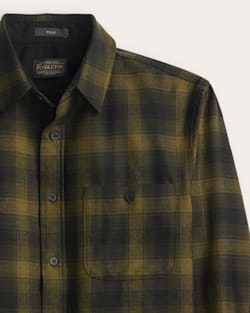 ALTERNATE VIEW OF MEN'S PLAID ELBOW-PATCH TRAIL SHIRT IN OLIVE/GREEN PLAID image number 2