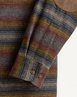 ALTERNATE VIEW OF MEN'S STRIPE ELBOW-PATCH TRAIL SHIRT IN BROWN MULTI OMBRE STRIPE image number 2