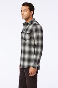 ALTERNATE VIEW OF GUIDE SHIRT IN NATURAL/BLACK PLAID image number 3